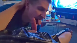 Guy Gives First Blowjob