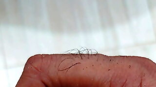 Hand job cum out show on shower time