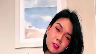 Solo Asian Ladyboy Cumshot