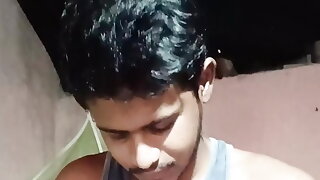 Horny boy face revealing and big cock masterbating 