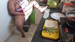 Bengali Indian Maid Playing With Vegetable