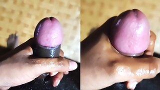 Massaging My Black Desi Indian 6 Inch Cock. Masturbating my beautiful cock.