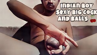 Horny Indian student jerking his big cock while he's studying, Indian big cock masterbating, cute boy masterbating