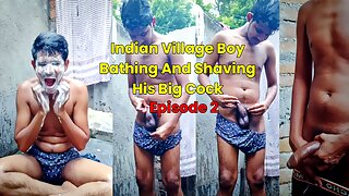 Indian horny bottom gay bathing nude in public and showing his big cock 