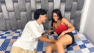 I invited my stepsister to watch a movie, but while we were watching I took advantage and turned her on and ended up fucking rea