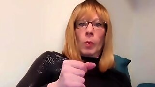 Mature Crossdresser Cumshot