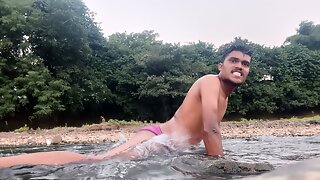 Indian bigcock man jordiweek River advanture Nude bathing and enjoying outdoor 