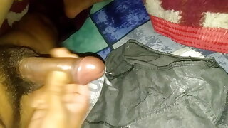 Cumshot on underwear panties thong bikini