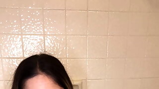 Tub Solo, Shower Tub, Brunette Mom Solo Orgasm
