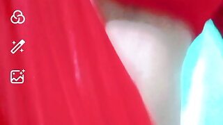 Indian gay Crossdresser xxx in red Saree fingering in his ass 