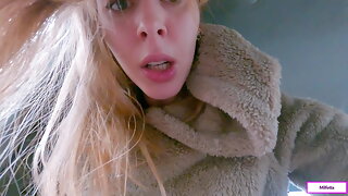Pay With Sex, Amateur Car Blowjob, Hitchhiker, Village, Outdoor, Russian, POV