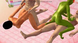 Threesomes Couples Big sausage pounding vid - Custom Female 3D