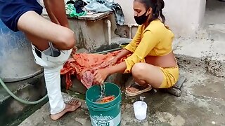 The Indian Stepsister Was Washing Clothes When She Got Wet Pussy Seeing Stepbrothers Fat Dick