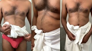 Kerala Daddy Big balls Cock and White Sarong