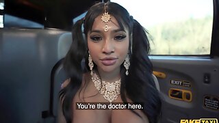 Desi Indian, British Fake Taxi, Yasmina Khan, Nurse, Pussy, Public, Fake Tits