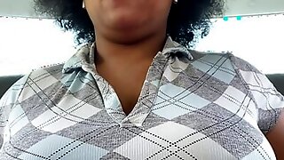 Public, Ebony, BBW, Bra, Voyeur
