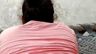 Mature Indian Desi girl enjoys hot sex with her teen stepbrother .