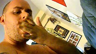 Riding butt plug and eating my cum !!!!!!