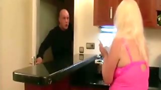 Blonde Granny in the kitchen