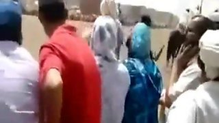 Crazy guy touching dick on the muslim women