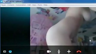 Girl has cybersex with her bf on skype and masturbates with toys
