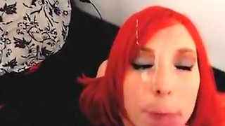 Redhead amateur gets a facial