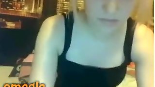 Cute blonde girl plays with herself on omegle