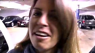 Parking Garage Blowjob, Cumshot In Parking Garage