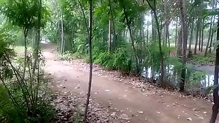 Crazy asian couple makes a sextape on their bike in the forest