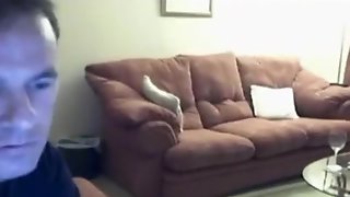 Husband sneakily tapes himself fucking his wife on the sofa