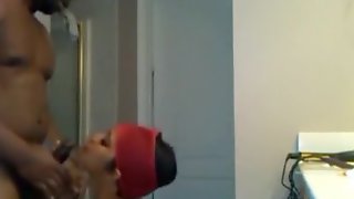 Black couple has wild oral and doggystyle sex in the bathroom