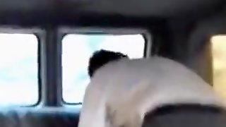 Dude tapes his friend fucking a latina slut in the back of a van, while driving.