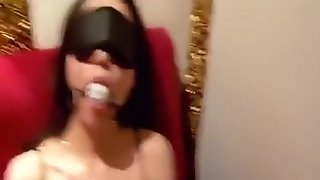 Asian serf girl gets masturbated with a magic wand by her master