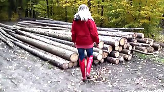 Rain Boots in Woods