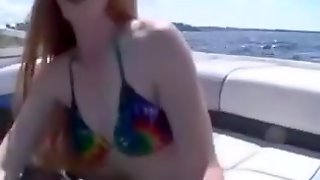 Just a hairy redhead bitch picked up on the beach for boat ride