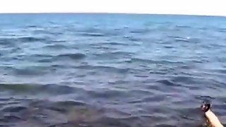 Mature couple has oral and doggystyle sex at the beach