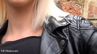 Beautiful daring blonde milf Atlantas public flashing and outdoor homemade voyeur