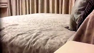 Old white guy fucks a young black hoe in a hotel on hidden cam