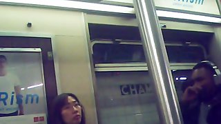 Sexy asain milf on train