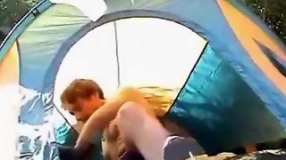 Outdoor fucking in tent