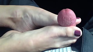 Footjob In Car