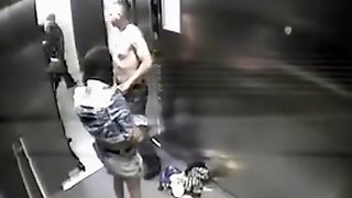 Couple getting stuck in an elevator pass time with sex