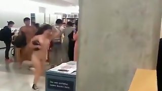 Students run naked in the university library