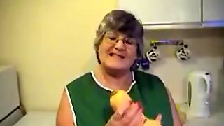 Granny fucks fruits