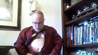 Mature Suit Strip (with Red Wine!)