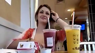 Beautiful girl Horny at McDonalds