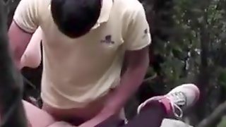 Caught Chinese couple fuck in the forest