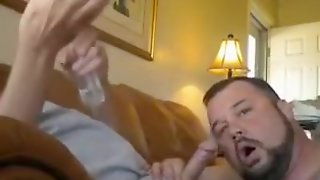 Slutty mature gay gets facial cumshot