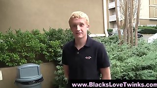 White boy suck big black dick