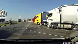 Horny slut always wanted to fuck a real truck driver